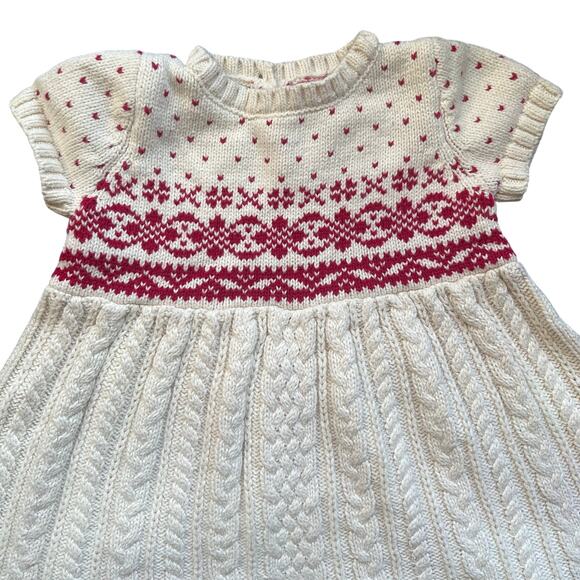 Jingles & Joy Red and White Knit Dress Infant 6 - 9 Months Christmas Holiday - Picture 2 of 8